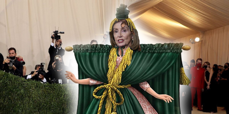 Nancy Pelosi Crashes Met Gala Wearing Carol Burnett Gone With The Wind Dress