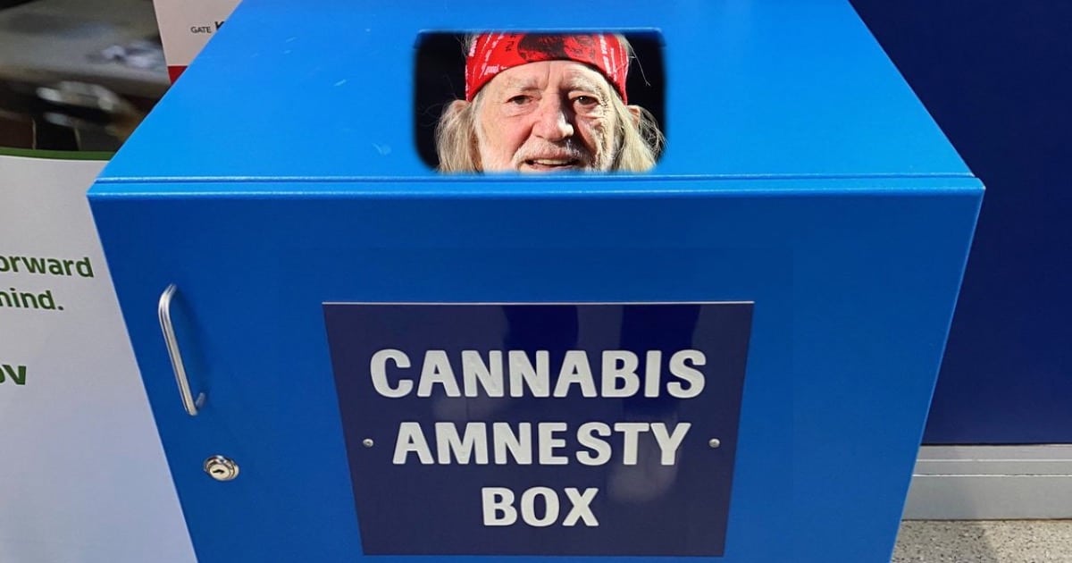 Willie Nelson Caught Hiding in Cannabis Amnesty Box in Chicago Airport